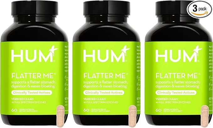 HUM Flatter Me Supplement for Daily Bloating 18 Full (90-Day Supply)
