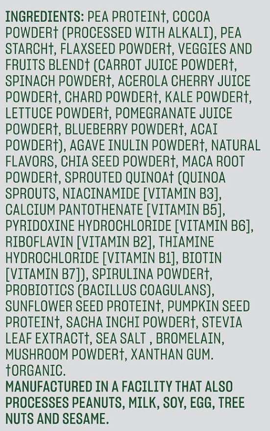 Vega Organic All-in-One Vegan Protein Powder, Chocolate 14.7 oz