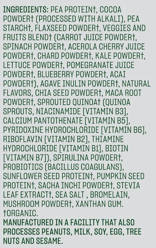 Vega Organic All-in-One Vegan Protein Powder, Chocolate 14.7 oz