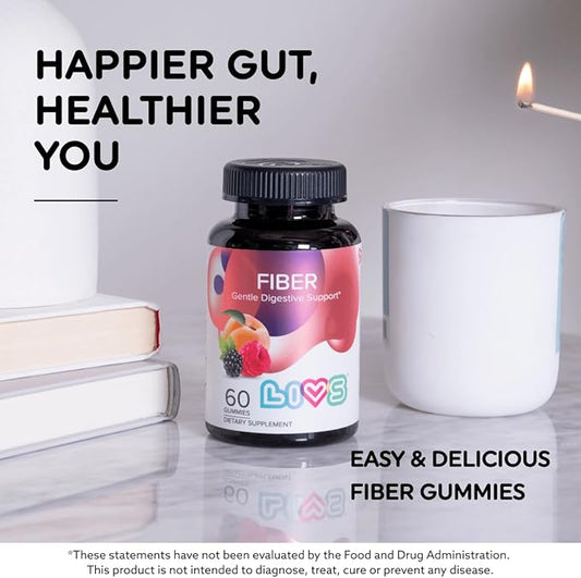 Fiber Gummies for Adults | Perfect for Digestive Health, Gut Health & Weight Loss | Non GMO, Gluten Free & Vegen | Prebiotic Supplement as Gummy for Women & Men - 3000mg Fiber/Serving - 60 Count