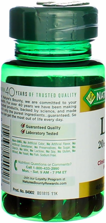 Nature's Bounty Lutein - 20 mg 40 Softgels