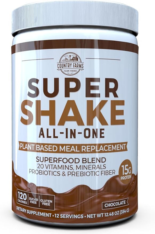 Country Farms All-in-One Super Shake Meal 15g Plant 12 Servings, 12.48 Oz