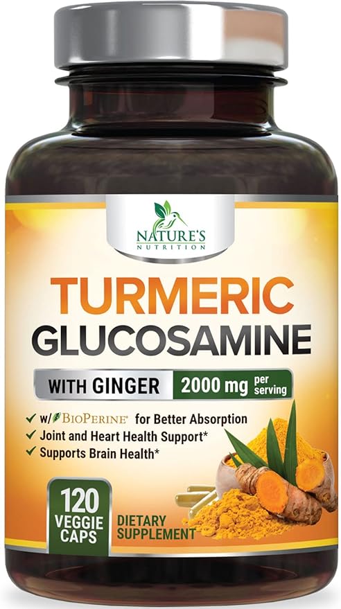 Turmeric Curcumin with BioPerine, Ginger & 95% Curcuminoids 2000mg Black 120 Capsules