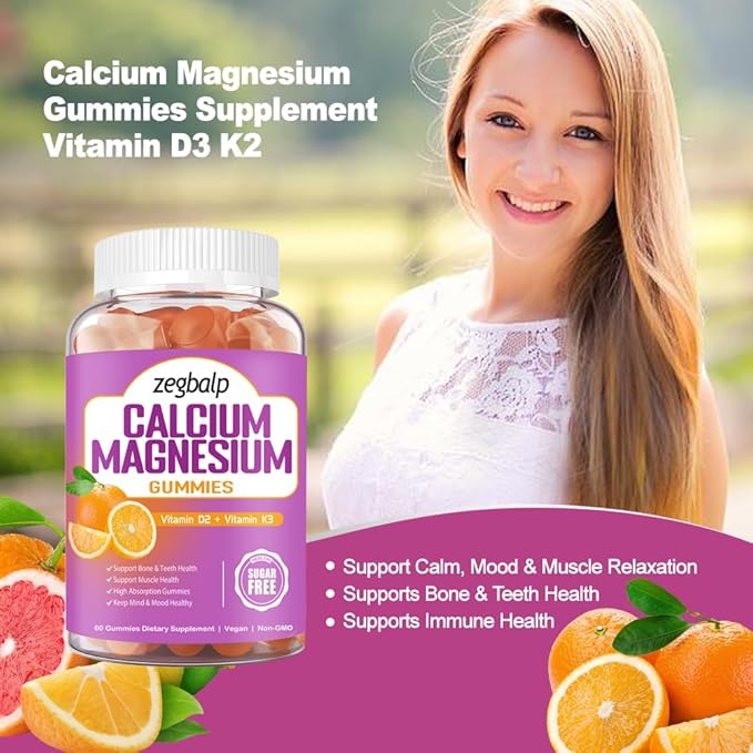Sugar Free Calcium Magnesium Gummies D3 & K2 for