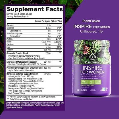 PlantFusion Inspire Plant Protein Powder for Women 0.85 lb