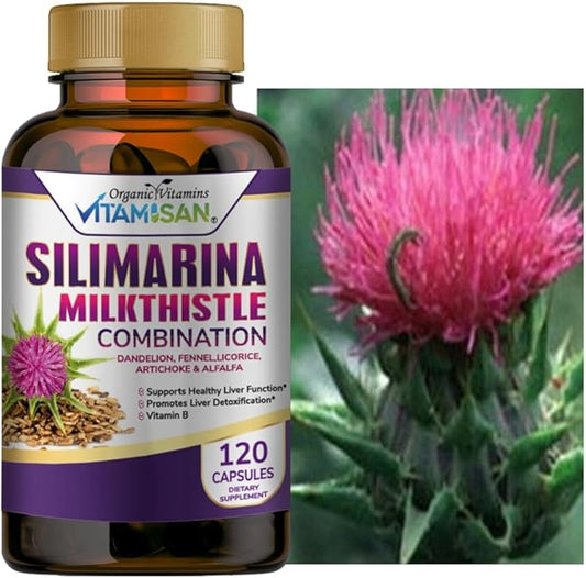 Milk Thistle silimarina with Dandelion, Fennel. 120 Capsules