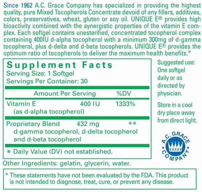 UNIQUE E A.C. Grace Company, Mixed 30 Count