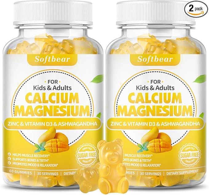 Calcium Magnesium Zinc Gummies for Women, D3 for 120 Gummies