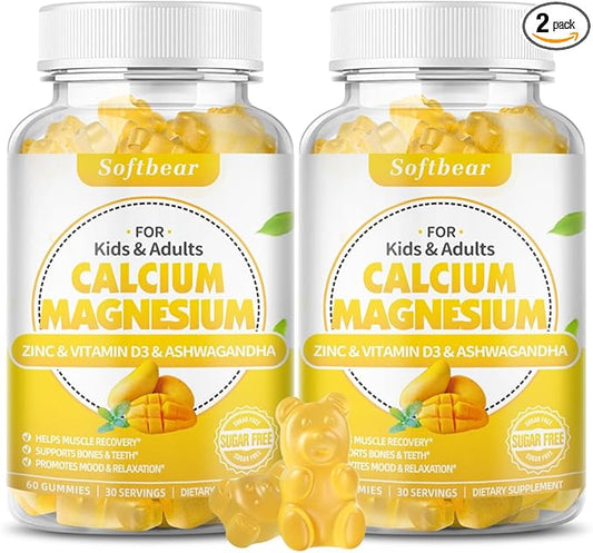 Calcium Magnesium Zinc Gummies for Women, D3 for 120 Gummies
