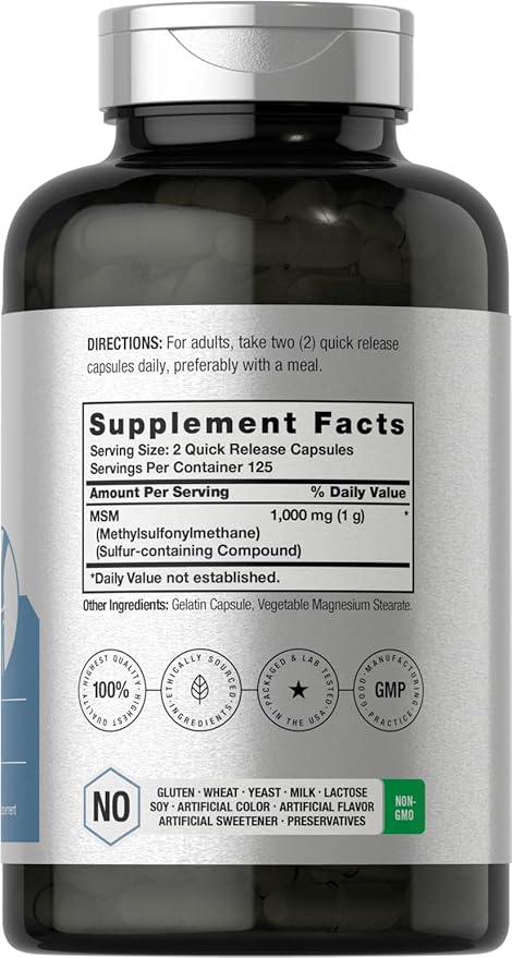 Horbäach MSM Supplement Capsules 1000mg | 250 Count