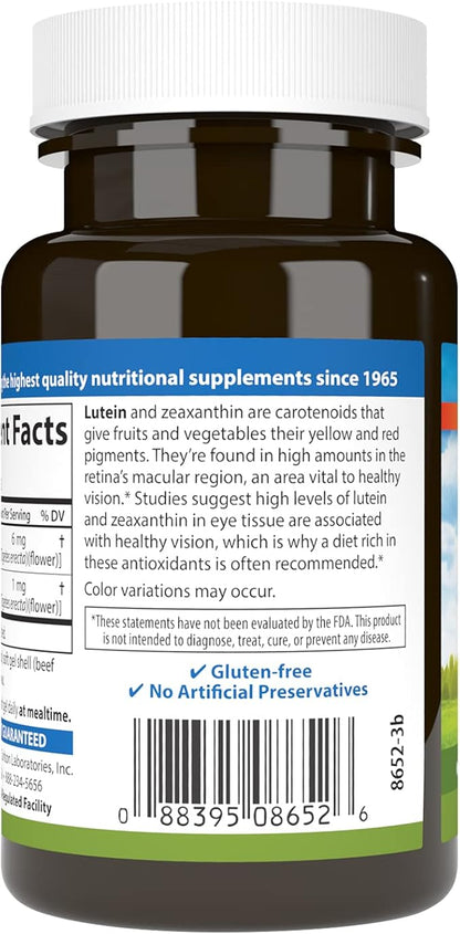 Carlson - Lutein, 6 mg, Healthy 180 Softgels