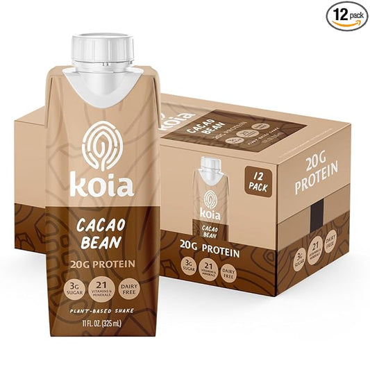 Koia - Plant Based Protein Shake 20g Protein, 3g Sugar, 6g Prebiotic 21 Vitamins 11 fl 12 Bottles