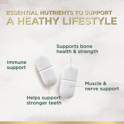 Calcium 1200 mg with Vitamin D3, Calcium Supplement Vitamins, Supports Bone Strength, Teeth & Immune System, Calcium Supplements for Women & Men, Nature's Absorbable Calcium Carbonate - 240 Tablets