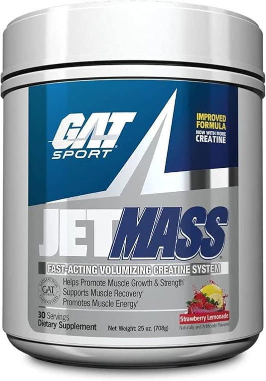 GAT SPORT JetMass Fact-Acting Volumizing Creatine System, 30 Servings (Strawberry Lemonade)