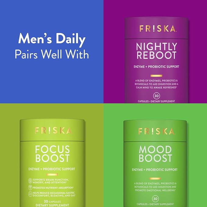 FRISKA Men’s Daily Digestive Enzyme and 90 Capsules
