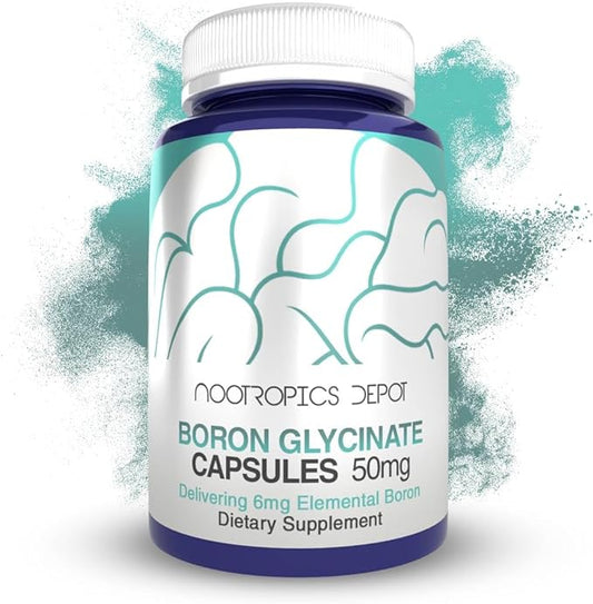 Nootropics Depot Boron Glycinate Capsules 50mg | 6mg Elemental 365 Count