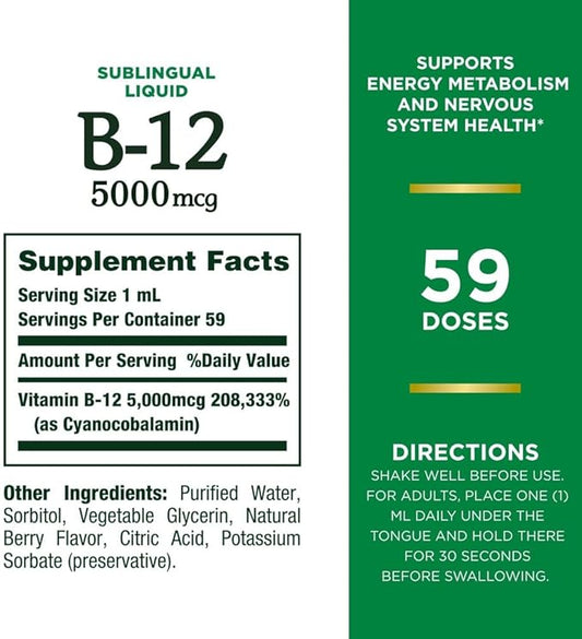 Nature's Bounty Vitamin B Complex Sublingual 59 Doses, 2 fl 3)