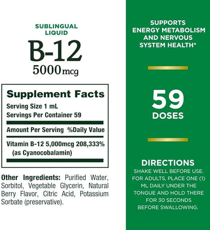 Nature's Bounty Vitamin B Complex Sublingual 59 Doses, 2 fl 3)
