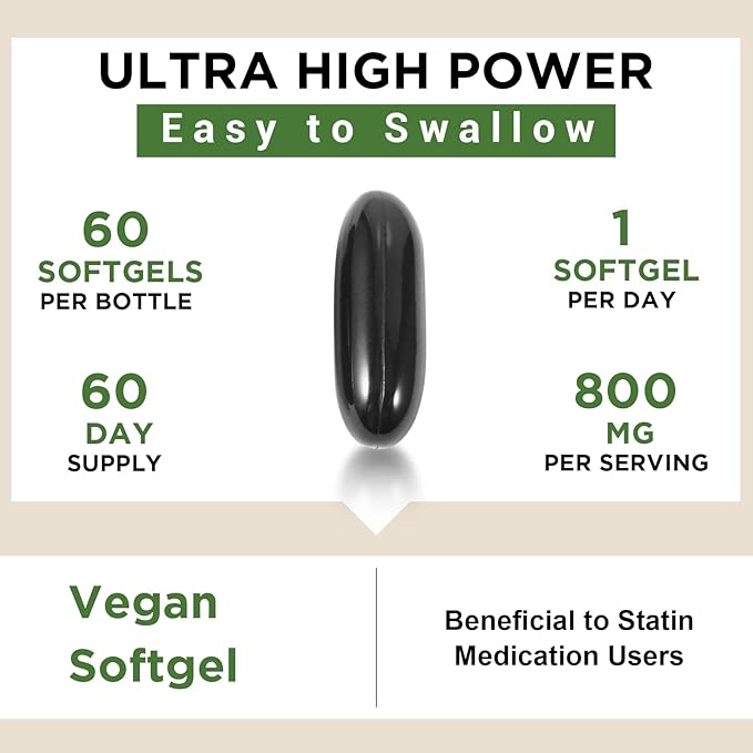 Liposomal CoQ10 800mg Ubiquinol Softgel, Max Q10, Ubiquinol CoQ10 Supplement CoQ10 800mg, 800mg, 240 240 Vegan