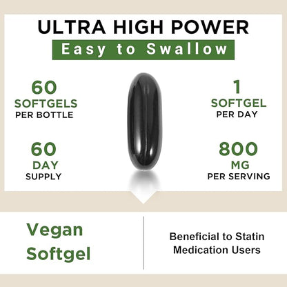 Liposomal CoQ10 800mg Ubiquinol Softgel, Max Q10, Ubiquinol CoQ10 Supplement CoQ10 800mg, 800mg, 240 240 Vegan