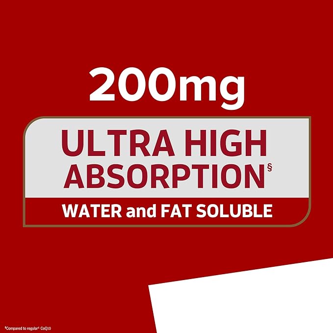 Qunol CoQ10 200mg Softgels, Ultra CoQ10 Q10 Supplements 90 Count
