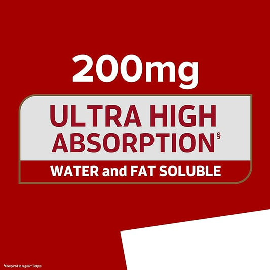 Qunol CoQ10 200mg Softgels, Ultra CoQ10 Q10 Supplements 90 Count