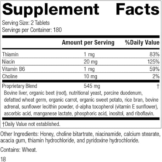 Standard Process Cataplex B B6, Thiamine, 360 Tablets