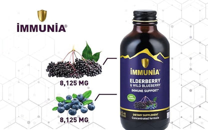 Immunia Elderberry & Wild Blueberry Concentrated. 24 Days/Bottle. 1-Pack