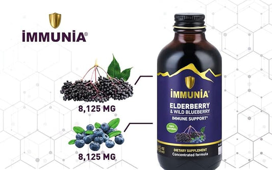 Immunia Elderberry & Wild Blueberry Concentrated. 24 Days/Bottle. 1-Pack