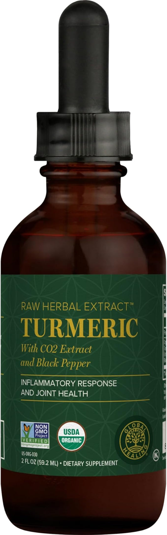 Global Healing Organic Turmeric Curcumin Supplement 2 Fl