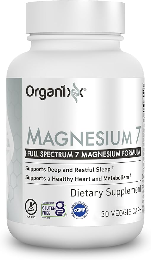 Organixx Magnesium Supplement, Natural Magnesium Capsules B6 and (30 Count)