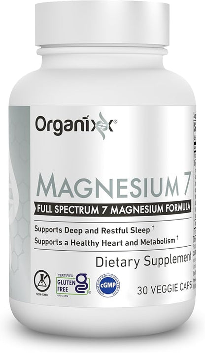 Organixx Magnesium Supplement, Natural Magnesium Capsules B6 and (30 Count)