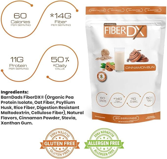 BarnDad's Fiber-DX Fiber Supplement, Cinnamon Bun, 600g