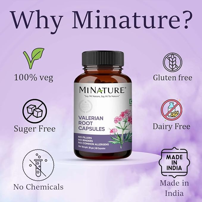 minature Valerian Root Capsules (Valeriana officinalis)|Herb |500mg, 60 60 Veg Capsules,1Month Supply, 30g| Pure