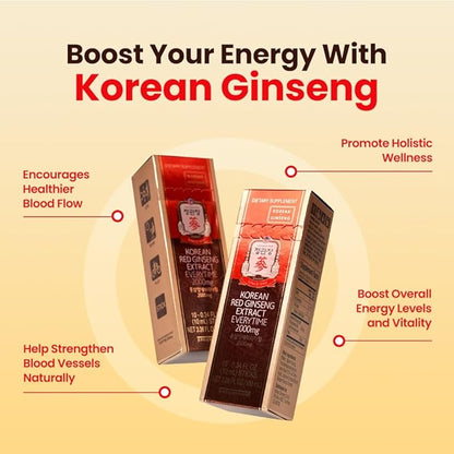 JungKwanJang Ginseng Everytime Extract Stick 2000mg, Brain 10 Count