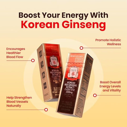 JungKwanJang Ginseng Everytime Extract Stick 2000mg, Brain 10 Count