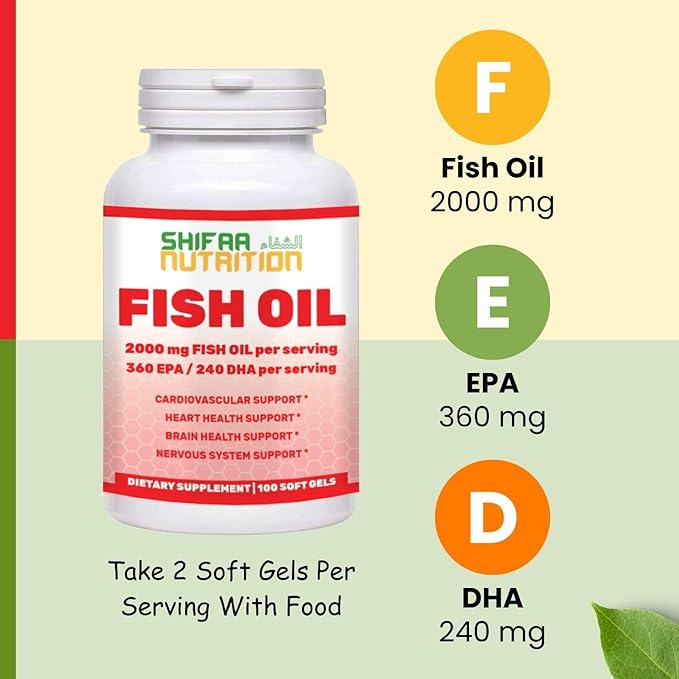 Halal Fish Oil Softgels 100 Ct, 3 Fish