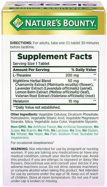 Natures Boun ty Sleep3 Melatonin 10mg, 120 Tablets