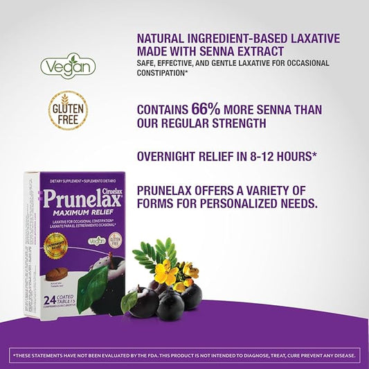 Prunelax Ciruelax Maximum Relief Laxative Tablets 24ct
