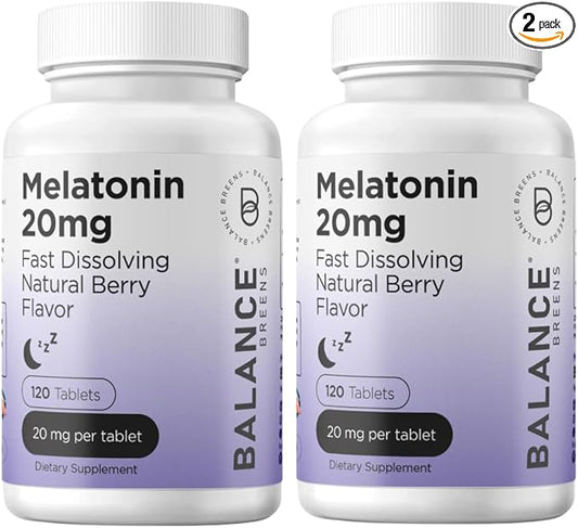 Melatonin 20mg, 100% Drug Free, Fast-Dissolve 120 Tablets