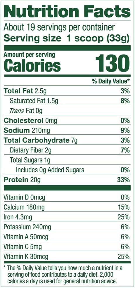Vega Protein and Greens Protein Powder (19 Servings) 20g Plant 1.4lb (Packaging