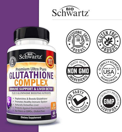 Glutathione Supplement Liver Detox with Quercetin 500mg 60ct 60ct