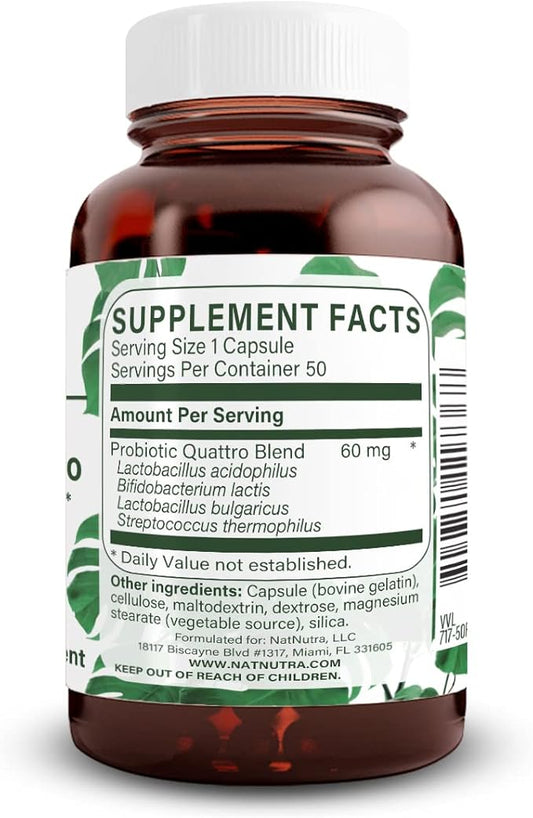 Natural Nutra Probiotic Quattro Supplement 50 Capsules