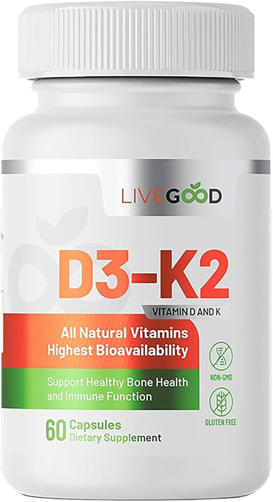 LIVEGOOD™ Vitamin D3 + K2 All 60 Capsules