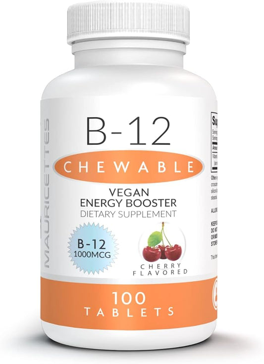 Vitamin B12 Methylcobalamin 1000 mcg Supplement 100 Chewable B-12 Tablets