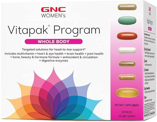 GNC Women's Whole Body Vitapak 7 Step Omega-3, Calcium 30 Count