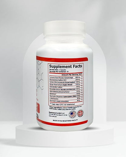 Premium Turmeric with Ginger & Glucosamine, 60 Capsules