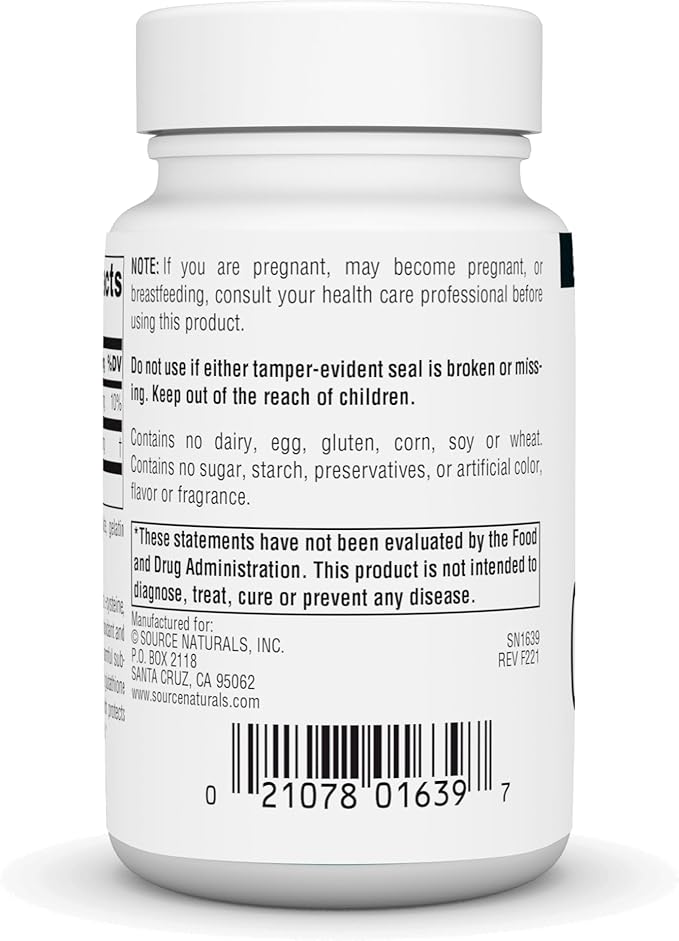 Source Naturals Glutathione, Supplement for Liver 250mg - 30 Capsules