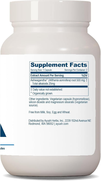 Ayush Herbs Ashwagandha, Ayurvedic Cognitive Support 120 Vegetarian