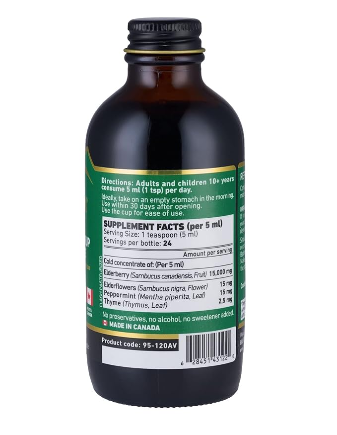 Immunia Elderberry Syrup Helps Strengthen The 24 Days/Bottle. (3-Pack)